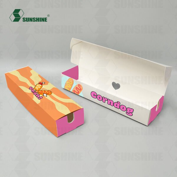 Korean Corn Dog Box 2 3 4 5 Pieces Corndog Boxes With Insert Packaging Corn Hot Dog Box