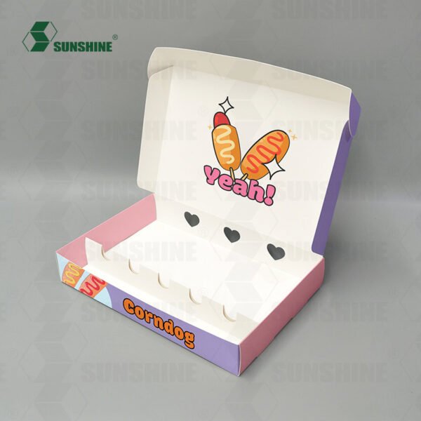 Korean Corn Dog Box 2 3 4 5 Pieces Corndog Boxes With Insert Packaging Corn Hot Dog Box - Image 4