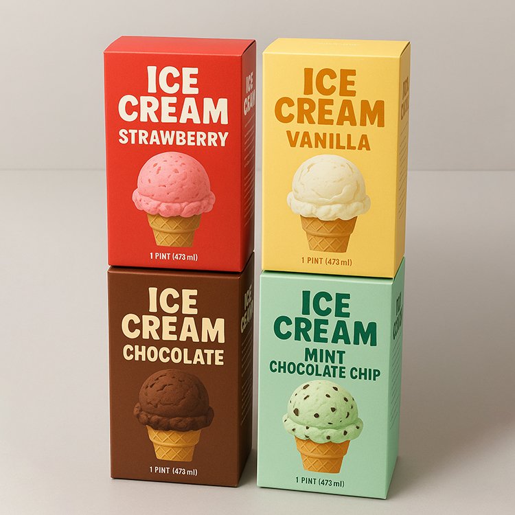 Ice cream packaging box