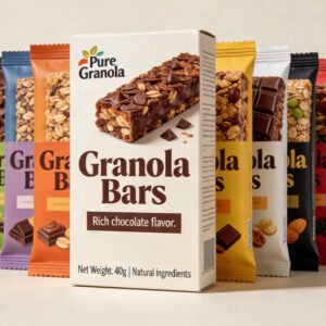 Custom Granola Energy Bar Packaging Box Folding Carton Snack Food Retail Box