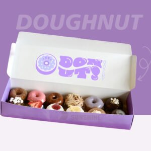 Custom New Fashion Pink Cookie Packaging Food Grade Cardboard Bakery Cookie Box Mochi Donut Box